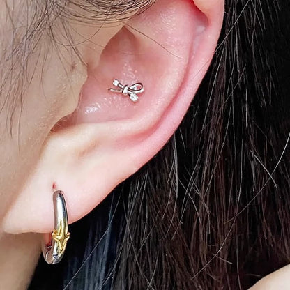 Star Sterling Huggie Silver Earring