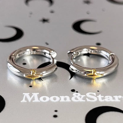 Star Sterling Huggie Silver Earring
