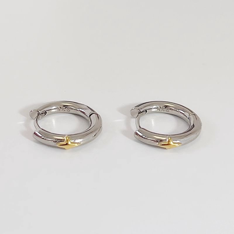 Star Sterling Huggie Silver Earring