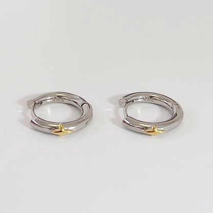 Star Sterling Huggie Silver Earring