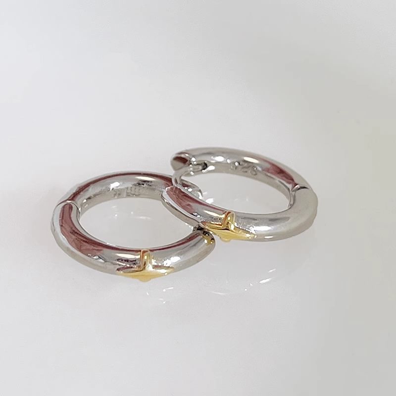 Star Sterling Huggie Silver Earring