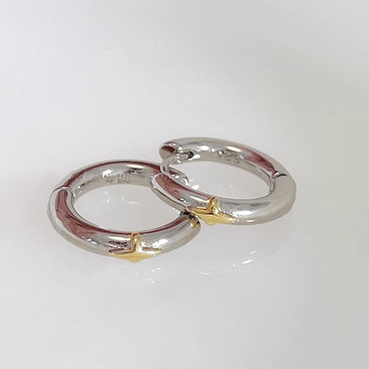 Star Sterling Huggie Silver Earring