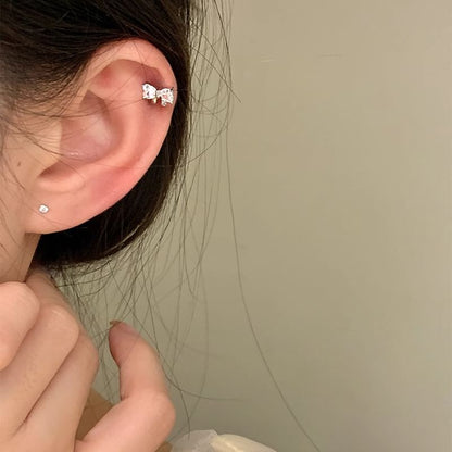 Bow Rhinestone Stud Ear