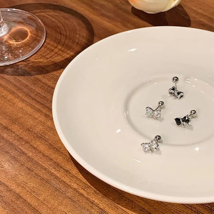 Bow Rhinestone Stud Ear