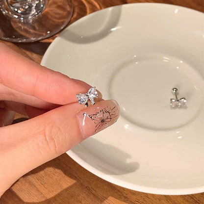 Bow Rhinestone Stud Ear