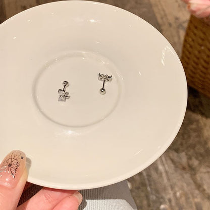 Bow Rhinestone Stud Ear