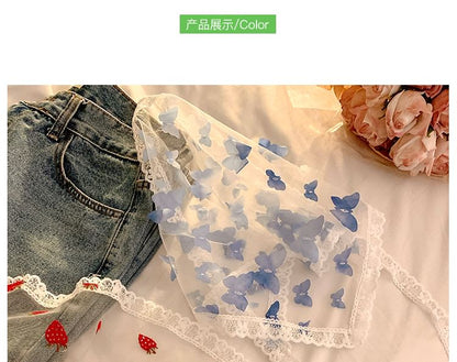 (Various Triangle Head Scarf Designs) Lace Trim