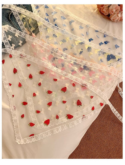 (Various Triangle Head Scarf Designs) Lace Trim