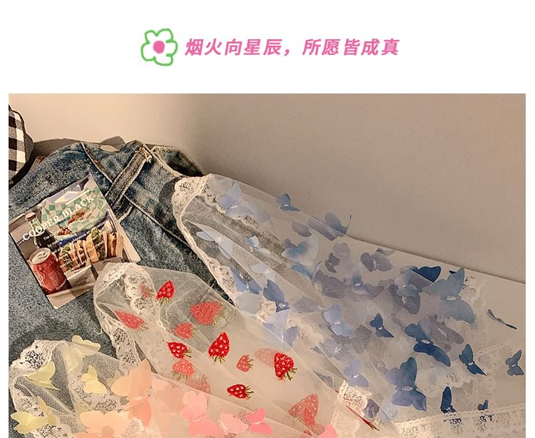 (Various Triangle Head Scarf Designs) Lace Trim