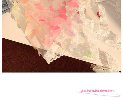 (Various Triangle Head Scarf Designs) Lace Trim