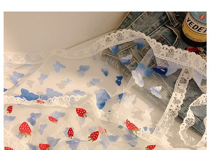 (Various Triangle Head Scarf Designs) Lace Trim