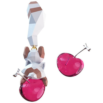 Stud Raccoon Clip-On / Cherry Ear Earring