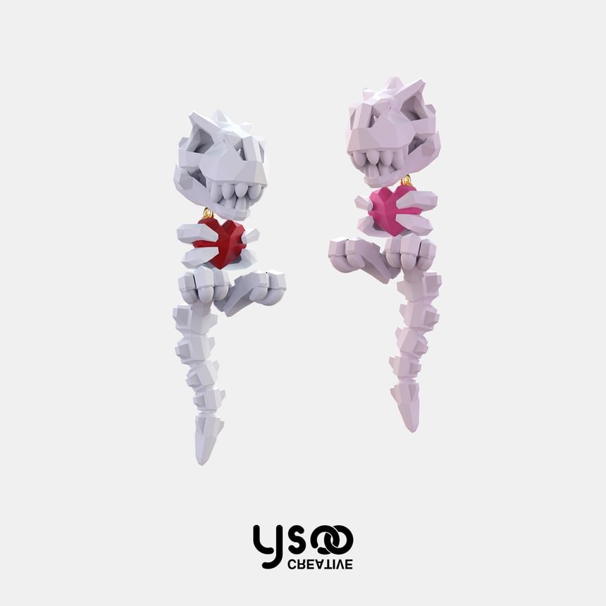 Ear / Earring Stud Clip-On Dinosaur