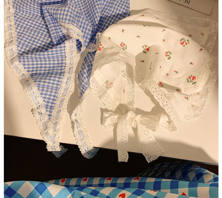 / Head Designs) Scrunchie Scarf Triangle Lace Set Trim (Various