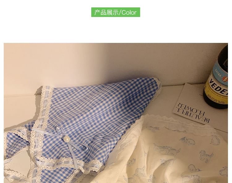 Scrunchie Trim Set Lace Headkerchief Print /