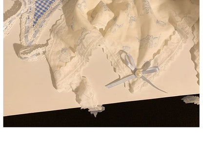 Scrunchie Trim Set Lace Headkerchief Print /