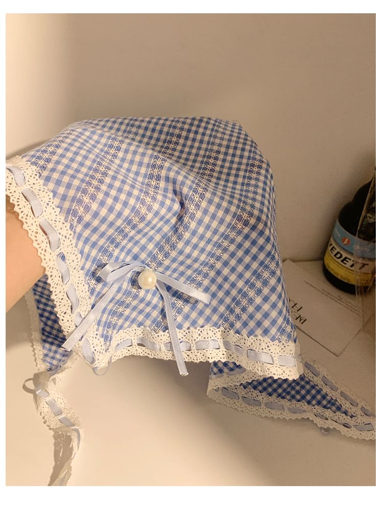 Scrunchie Trim Set Lace Headkerchief Print /