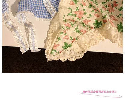 Scrunchie Trim Set Lace Headkerchief Print /