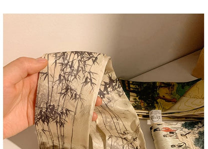 Narrow Tie Scarf Hair Print