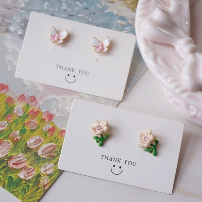 Stud Earring / Alloy Butterfly Floral