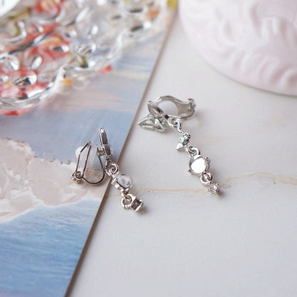 Dangle Alloy Asymmetrical Faux Butterfly Earring Crystal