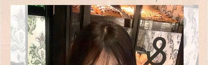 Puff Sleeve Contrast Collar Striped Blouse / High Rise Midi A-Line Skirt / Set