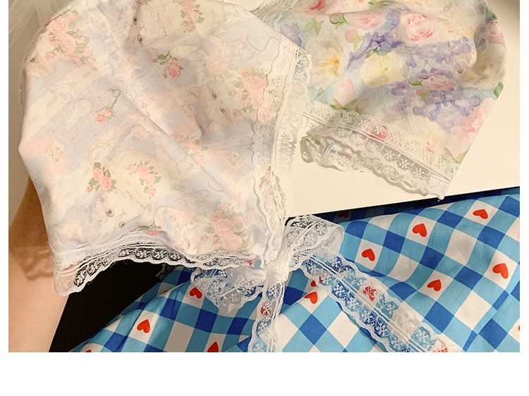 Headband Print (Various Lace Designs) Trim Bandana