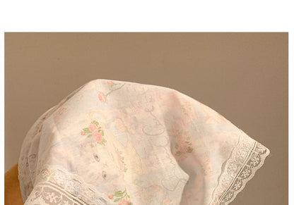 Headband Print (Various Lace Designs) Trim Bandana