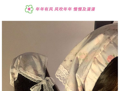 Headband Print (Various Lace Designs) Trim Bandana