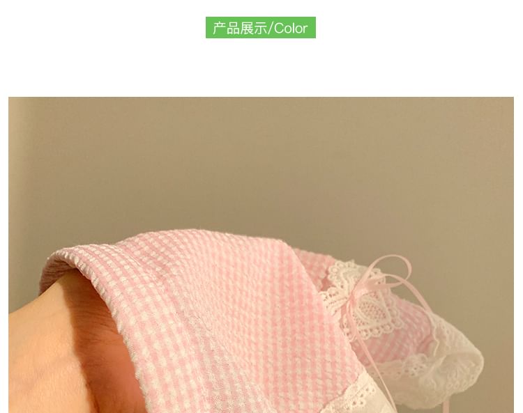 Headband (Various Designs) Plaid Bandana Lace Trim