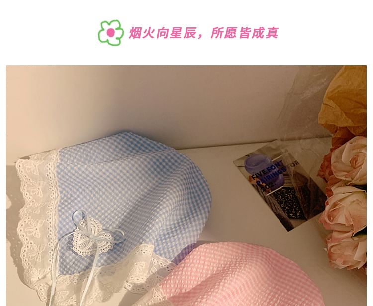 Headband (Various Designs) Plaid Bandana Lace Trim