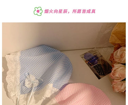 Headband (Various Designs) Plaid Bandana Lace Trim