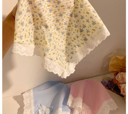 Headband (Various Designs) Plaid Bandana Lace Trim