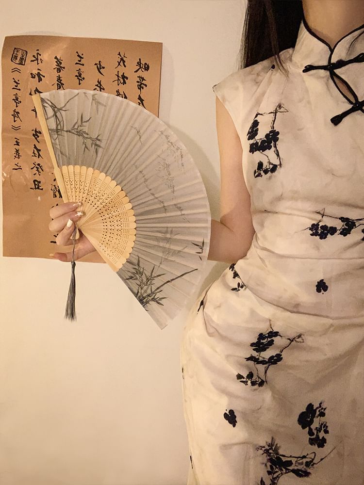 Fan Foldable Bamboo Designs) Hand (Various Print