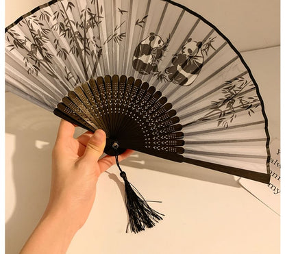 Fan Foldable Bamboo Designs) Hand (Various Print