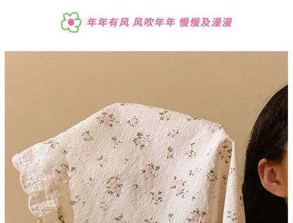 (Various Trim Floral Bandana Scrunchie Designs) / Lace