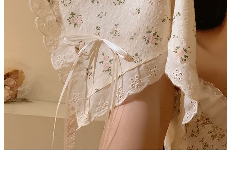 (Various Trim Floral Bandana Scrunchie Designs) / Lace