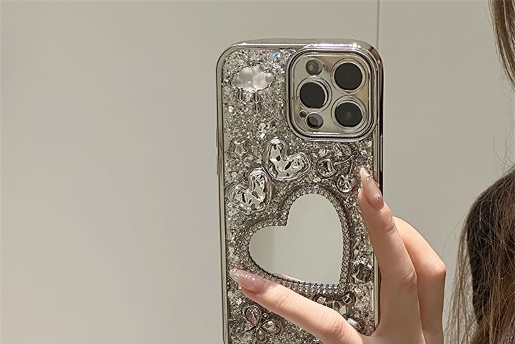 Strap Case Heart Phone Set / Mirrored