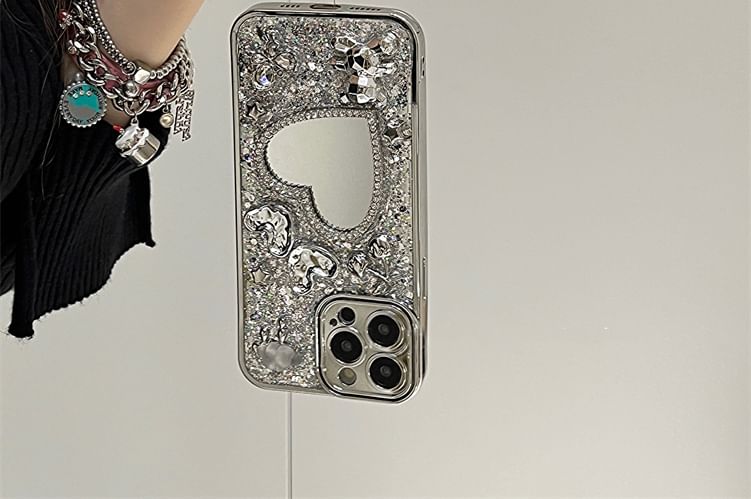 Strap Case Heart Phone Set / Mirrored