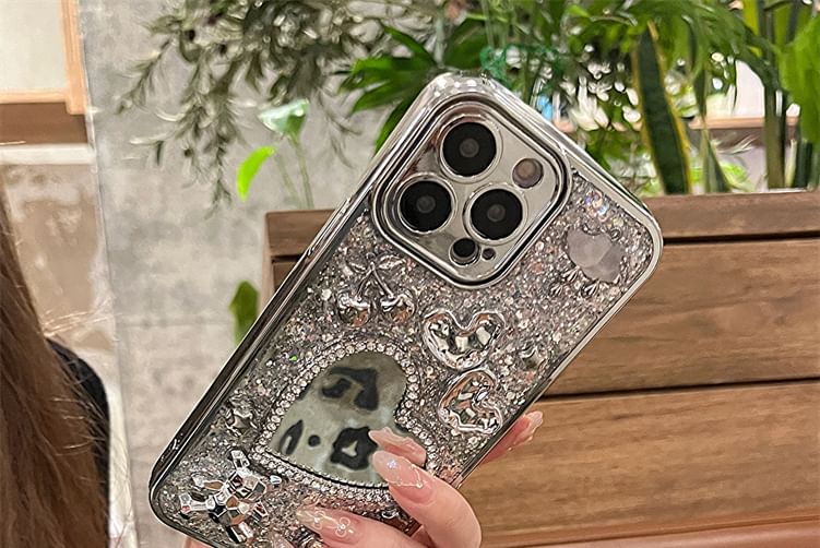 Strap Case Heart Phone Set / Mirrored