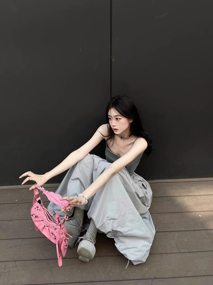 Plain Cami Top / High Waist Maxi A-Line Skirt / Set