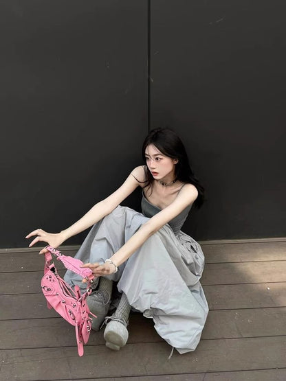 Plain Cami Top / High Waist Maxi A-Line Skirt / Set