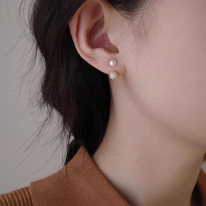 Faux Pearl Rhinestone Ear Jacket