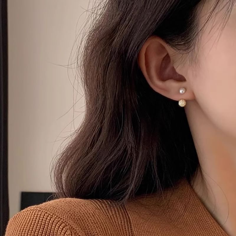 Faux Pearl Rhinestone Ear Jacket