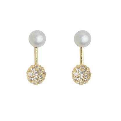 Faux Pearl Rhinestone Ear Jacket
