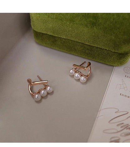 Earring Faux Stud Pearl
