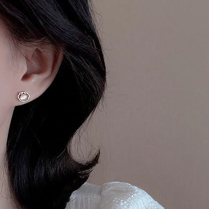 Stud Earring Eye Cat Stone