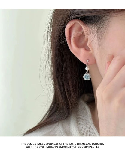 Drop Faux Pearl Rhinestone Earring