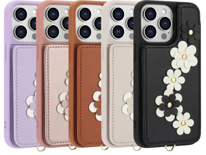 Leather Phone Floral Case Faux