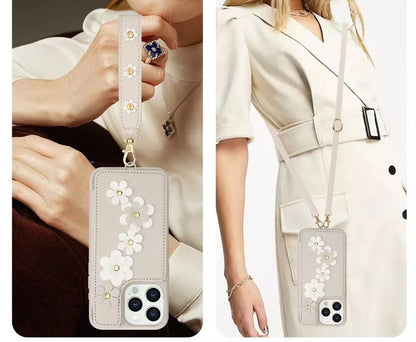 Leather Phone Floral Case Faux